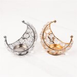 Moon Candlestick Manufacturer - OEM Wholesale Luxury Gold Metal Romantic Crystal Stand
