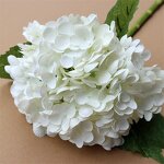 Artificial Hydrangea Flower Factory - OEM Plastic Silk White Real Touch Single Stem