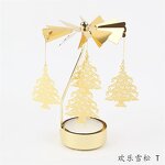 Rotating Candle Holder Factory - OEM Nordic Wedding Christmas Metal Gold Votive