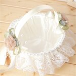 Flower Basket Factory - OEM Western Style White with Handle for Party Celebration Favors