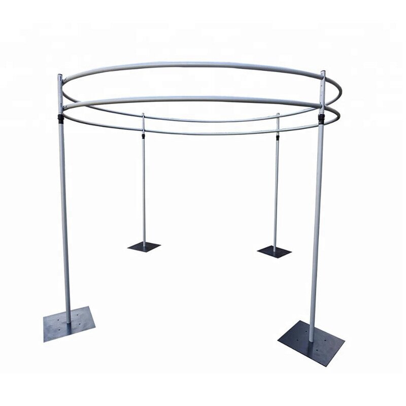 Double Round Top Stand Factory - OEM Adjustable Curtain Frame for Wedding Decoration Backdrop
