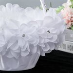 Flower Basket Factory - OEM White Wedding Girl Scattering with Handle for Bridal Shower