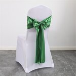 Wedding Chair Sash Factory - OEM Gold Ribbon Satin Bow Bands for Banquet Reception