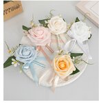 Rose Wrist Corsage Manufacturer - OEM European Artificial for Bride Groom Wedding Decoration