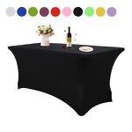 Rectangle Table Cover Factory - OEM Hight Quality Black Spandex Stretchable for Wedding