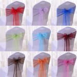 Organza Chair Sashes Factory - OEM Cheap Solid Color Wedding Banquet Sheer Back Bows