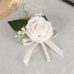 Rose Wrist Corsage Manufacturer - OEM European Artificial for Bride Groom Wedding Decoration