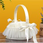 Bridal Shower Basket Manufacturer - OEM Ribbon Bow Heart Shape Hand Gift for Wedding
