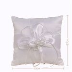 Ring Pillow Factory - OEM New Arrival White Marriage Ribbon Bow Satin Bridal Cushion
