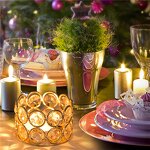 Handmade Candlestick Holder Factory - OEM Gold Metal Crystal Small Christmas Decoration