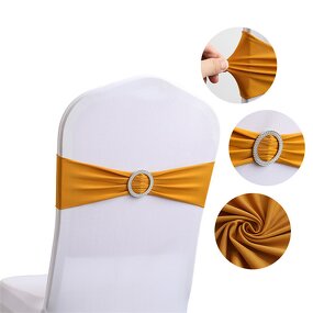 Chair Sash Factory - OEM Banquet Solid Color Decorative Bow Elastic Straps