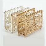 Metal Napkin Holder Manufacturer - OEM Wholesale Luxury Silver Gold Hollowed Tissue Rack