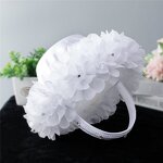 Flower Basket Factory - OEM White Wedding Girl Scattering with Handle for Bridal Shower