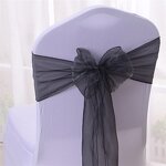 Organza Chair Sashes Factory - OEM Cheap Solid Color Wedding Banquet Sheer Back Bows