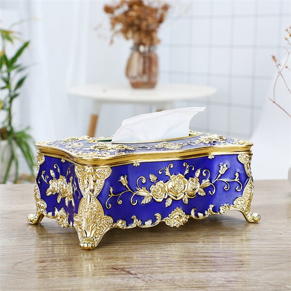 Rose Carving Tissue Box Holder Manufacturer - OEM European Style Home Living Room Ornaments