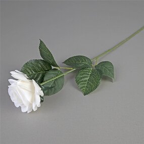 Artificial Silk Rose Manufacturer - OEM Wholesale White Single Long Stem Real Touch