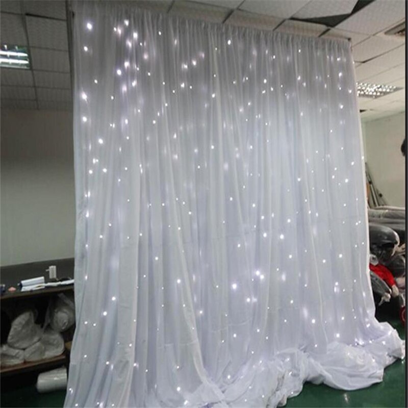 White LED Star Curtain Factory - OEM Elegant with Durable Fabric for Weddings Event