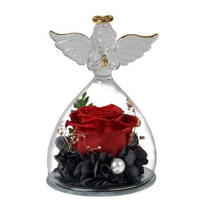 Preserved Rose Dome Manufacturer - OEM Eternal in Angel Glass Cover for Valentine's Day Gift