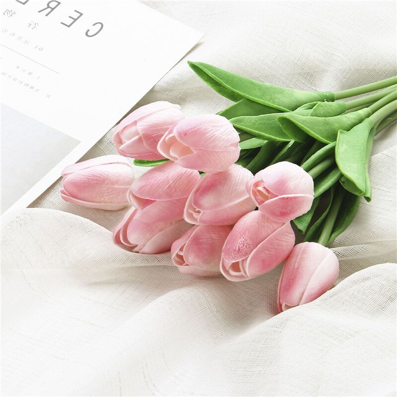 Real Touch Artificial Flowers Factory - OEM Top Selling Pu Real Touch Tulips Office