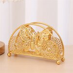 Metal Paper Towel Holder Factory - OEM Luxurious Gold Tissue for Table Decoration