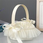 Bridal Shower Basket Manufacturer - OEM Ribbon Bow Heart Shape Hand Gift for Wedding