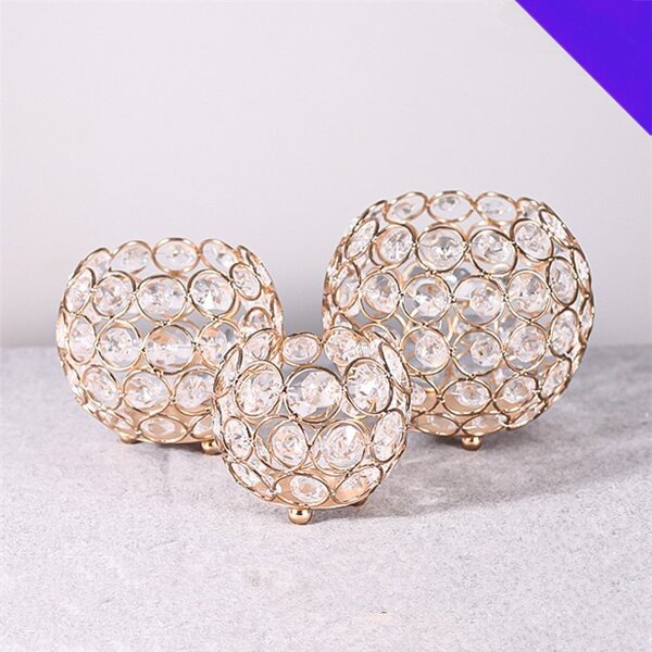 Crystal Tealight Holders Manufacturer - OEM Metal Gold for Christmas Wedding Table Top