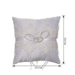 Ring Pillow Manufacturer - OEM White Ribbon Bow Lace Bride for Anniversary Wedding Party