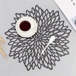 PVC Placemats Manufacturer - OEM Vinyl Metallic Hollow Out Decorative Dinning Table