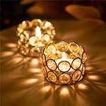 Handmade Candlestick Holder Factory - OEM Gold Metal Crystal Small Christmas Decoration