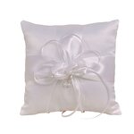 Ring Pillow Factory - OEM New Arrival White Marriage Ribbon Bow Satin Bridal Cushion