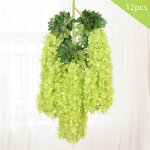 Artificial Silk Wisteria Factory - OEM Wholesale Set of 12 Vine Hanging Wall Ceiling