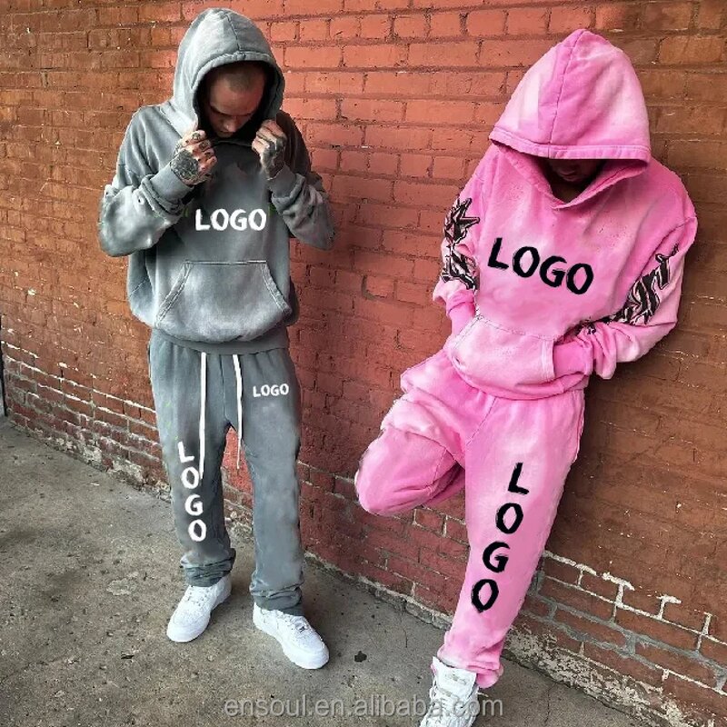 Men's Sweatsuit Factory - Custom Stacked Pants & Hoodie Set