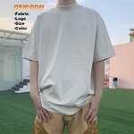 Men's High Neck T-Shirt Manufacturer - Bulk Custom Solid Tee