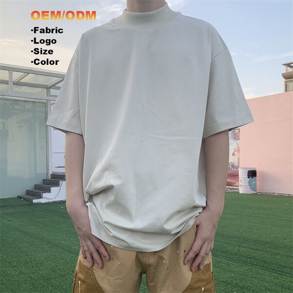 Men's High Neck T-Shirt Manufacturer - Bulk Custom Solid Tee