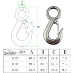 Crane Hook Manufacturer - OEM Heavy Duty Stainless Steel Large Eye Spring Latched 0.3 T