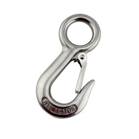 Crane Hook Manufacturer - OEM Heavy Duty Stainless Steel Large Eye Spring Latched 0.3 T