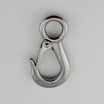 Crane Hook Manufacturer - OEM Heavy Duty Stainless Steel Large Eye Spring Latched 0.3 T