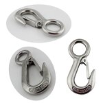 Crane Hook Manufacturer - OEM Heavy Duty Stainless Steel Large Eye Spring Latched 0.3 T