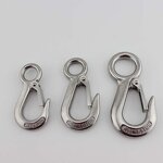 Crane Hook Manufacturer - OEM Heavy Duty Stainless Steel Large Eye Spring Latched 0.3 T