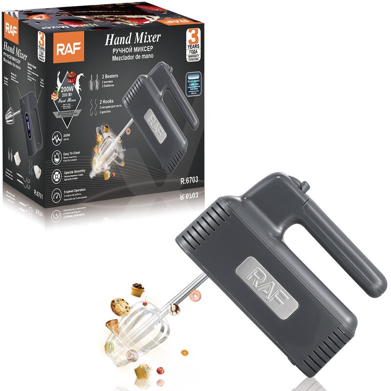 Hand Mixer Factory - OEM Custom Grey Portable High Speed Mixer