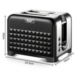 Toaster Manufacturer - OEM Custom Black 2 Slice Auto Shut Off