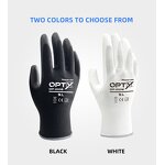 PU Gloves Factory - OEM Comfortable Durable OP-100W General Purpose White Polyester