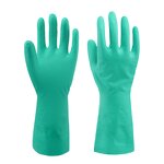 Cotton Nitrile Gloves Manufacturer - OEM 15 Mil OP-358 Green Rubber Powder Solvent-Resistant
