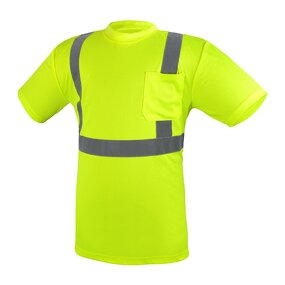 Reflective T-Shirt Manufacturer - OEM ANSI Factory Supply Fluorescent Green Breathable Bird's Eye
