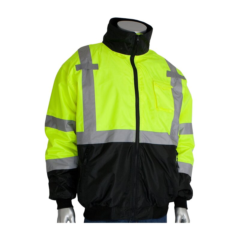 Reflective Safety Jacket Manufacturer - OEM 333-1766 Type R Class 3 Bomber Vest Hi Vis