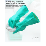Cotton Nitrile Gloves Manufacturer - OEM 15 Mil OP-358 Green Rubber Powder Solvent-Resistant