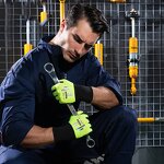 Nitrile Rubber Gloves Factory - OEM WG-1855HY U-Feel Bubble Fluorescent Yellow Polyester