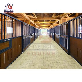 Horse Stall Manufacturer - OEM Luxury Bamboo with Rolling Feeder Racing Stables