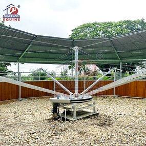 Horse Walker Training Machine Factory - OEM Essential with Charged Pushers Optional Track Roof