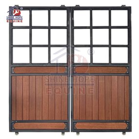 Horse Barn End Doors Factory - OEM Equine Equipment Bamboo Wooden Double Door Barn